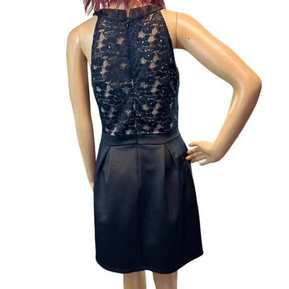 (5 for $25) Sweet Storm Sleeveless Black Lace Mini Dress Size Large - Picture 2 of 6